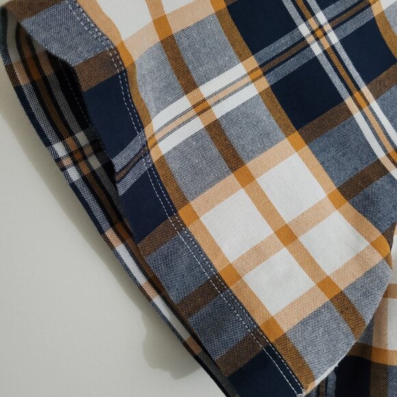 Mountain Hardwear Men's Plaid Button Down Shirt - Navy, White, and Orange - Picture 5 of 7